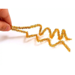 Limpiapipas de chenilla liderpapel 30 cm color oro bolsa de 100 unidades