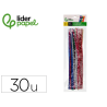 Limpiapipas de chenilla liderpapel 30 cm colores brillantes surtidos bolsa de 30 unidades