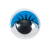 Ojo adhesivo liderpapel 10 mm con pupila negra y pestaña de color azul pack de 66 unidades