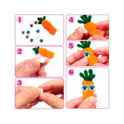 Ojo adhesivo liderpapel 10 mm con pupila negra y pestaña de color azul pack de 66 unidades