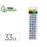 Ojo adhesivo liderpapel 10 mm con pupila de color y pestaña de color pack de 33 unidades