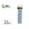 Ojo adhesivo liderpapel 10 mm con pupila de color y pestaña de color pack de 33 unidades