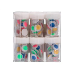 Ojo liderpapel 15 mm blanco con pupila de colores surtidos pack de 144 unidades