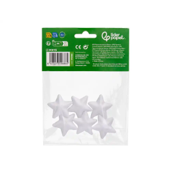 Figura de espuma blanca liderpapel estrella de 4 cm bolsa con 6 unidades
