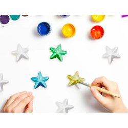 Figura de espuma blanca liderpapel estrella de 4 cm bolsa con 6 unidades