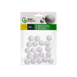 Figura de espuma blanca liderpapel bola de 2 cm bolsa con 20 unidades