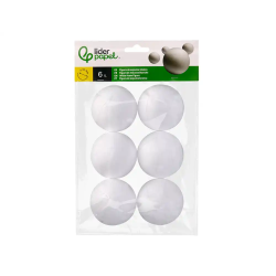 Figura de espuma blanca liderpapel bola de 7 cm bolsa con 6 unidades