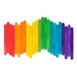 Palitos de madera liderpapel colores surtidos 11,4x1 cm bolsa con 50 unidades