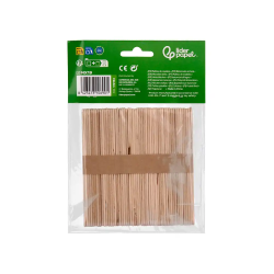 Palitos de madera liderpapel color natural 11,4 x 1 cm bolsa con 50 unidades