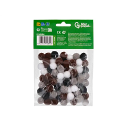 Pompones de colores liderpapel 1,5 cm tonalidades neutras bolsa con 80 unidades