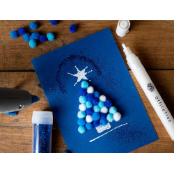 Pompones de colores liderpapel 1,5 cm tonalidades azules bolsa con 80 unidades