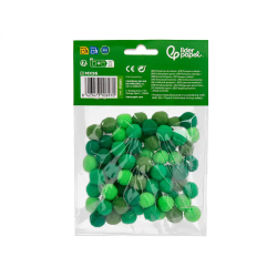 Pompones de colores liderpapel 1,5 cm tonalidades verdes bolsa con 80 unidades
