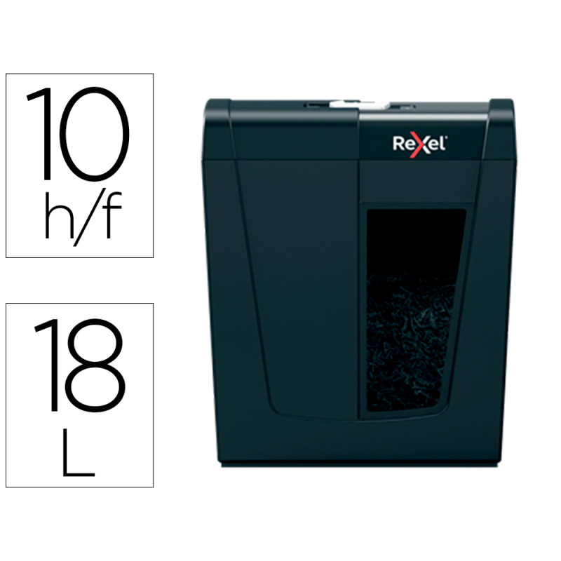 Destructora de documentos rexel secure x10 eu capacidad 10 hojas grapas clips tarjetas y cd 18 l