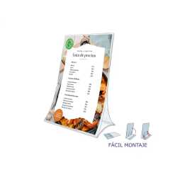 Expositor sobremesa archivo 2000 plegable pet 100% reciclable din a5 vertical transparente 90x150x210 mm