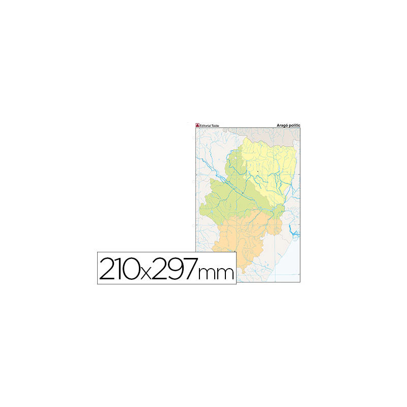 Mapa mudo color din a4 aragon politico
