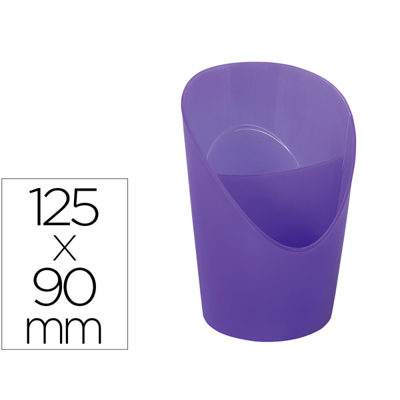 Cubilete portalapices esselte lavanda translucido plastico colour breeze redondo diametro 90 mm alto 125 mm