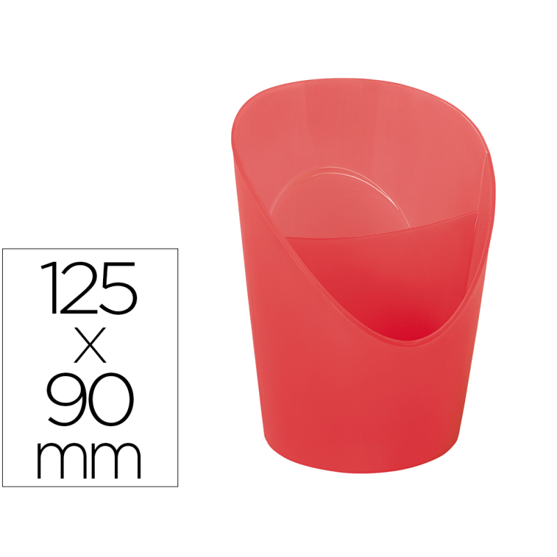 Cubilete portalapices esselte coral translucido plastico colour breeze redondo diametro 90 mm alto 125 mm