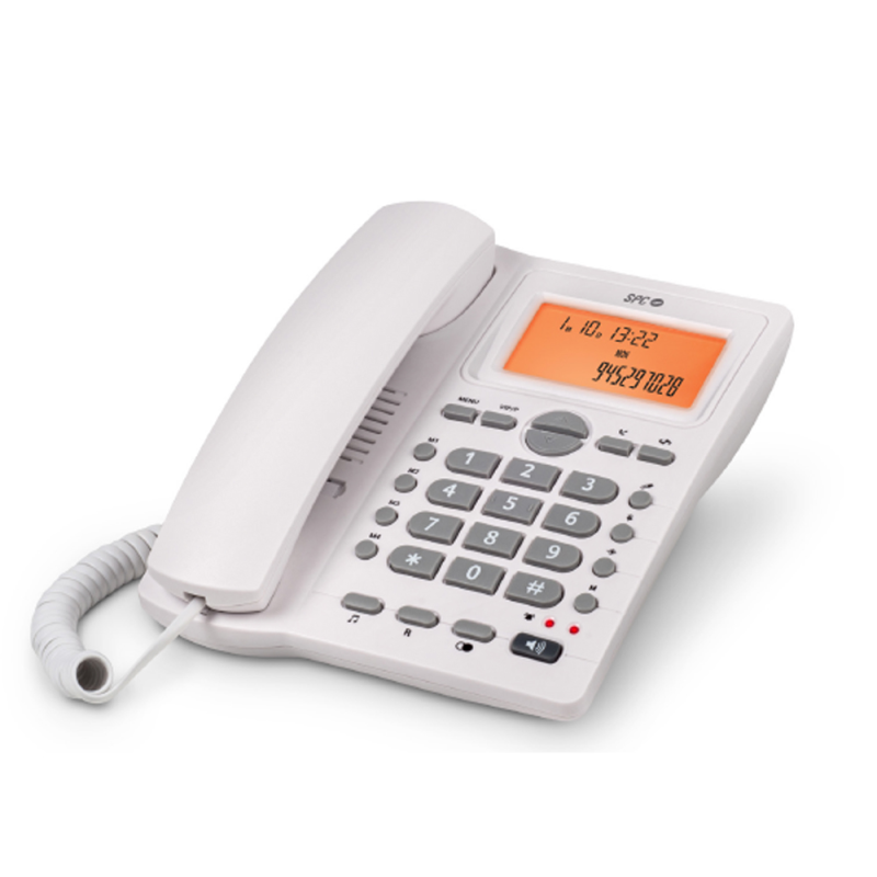 Telefono spc office id sobremesa/mural pantalla retroiluminada con rellamada 2 niveles volumen opcion mute