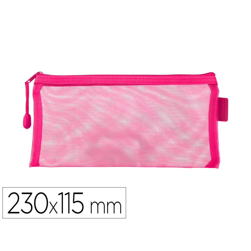 Bolsa zipper bag liderpapel poliester transpirable multiusos ticket 230x115 mm rosa