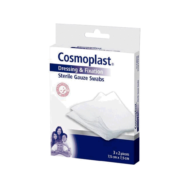Gasa esterilizada cosmoplast universal 75x75 mm caja de 6 unidades