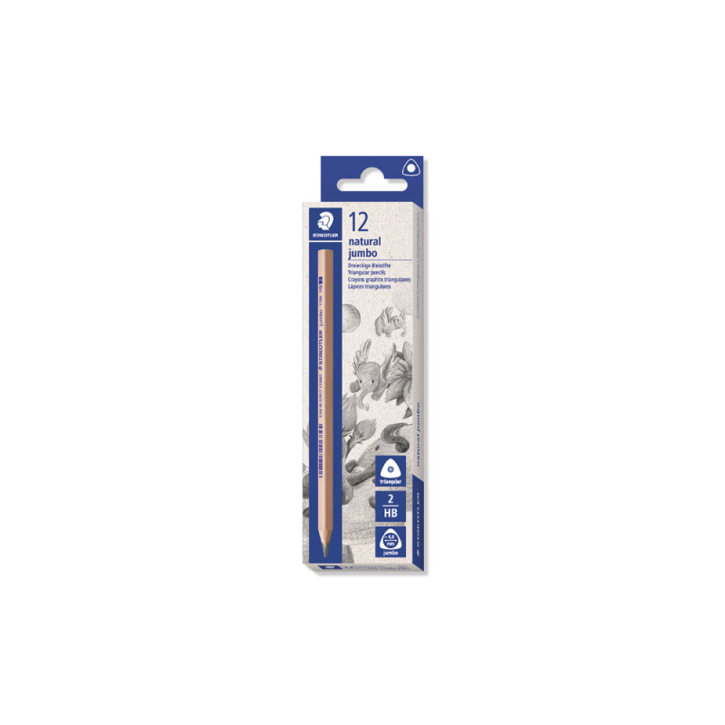 Lapices de grafito staedtler noris hb triangular jumbo madera natural jumbo