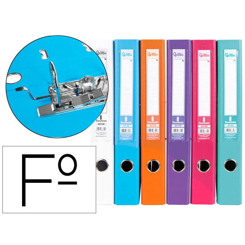 Archivador de palanca liderpapel folio documenta forrado pvc con rado lomo 52 mm colores surtidos trending
