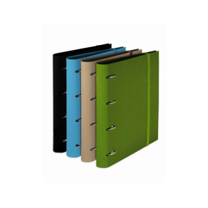 Carpeta pardo 4 anillas 35 mm carton compacto din a4 recambio 120 h 90 gr expositor 8 unidades colores