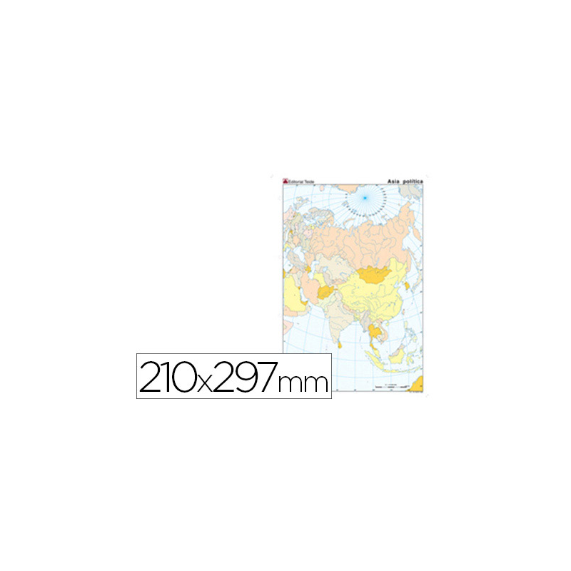 Mapa mudo color din a4 asia politico