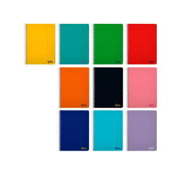 Cuaderno espiral liderpapel a5 smart tapa blanda 40h 75gr cuadro 4mm con margen colores surtidos