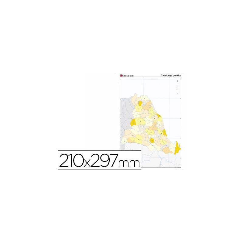 Mapa mudo color din a4 cataluña politico