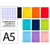 Cuaderno espiral liderpapel din a5 apaisado smart tapa blanda 80h 75gr cuadro 4mm con margen colores surtidos