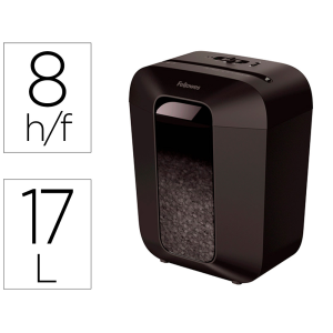 Destructora de documentos fellowes lx-41 capacidad 8h seguridad p4 destruye grapas clips y tarjeta papelera 17 l