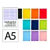 Cuaderno espiral liderpapel din a5 apaisado smart tapa blanda 80h 75gr cuadro 4mm con margen colores surtidos