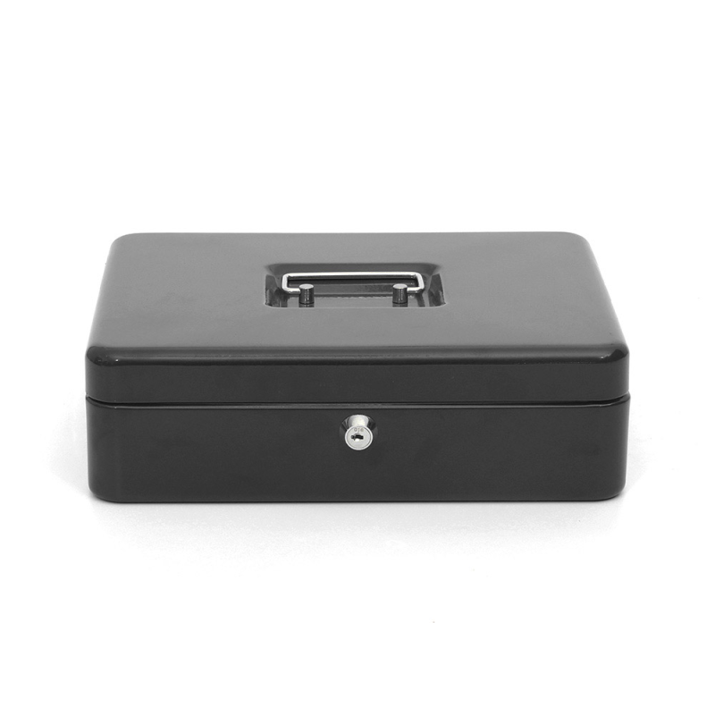 Caja caudales q-connect 12/' 300x240x90 mm negra con portamonedas
