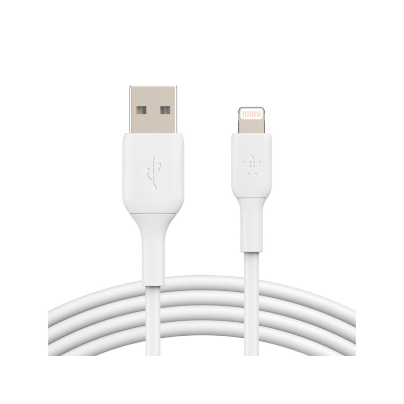 Cable lightning belkin caa001bt2mwh a usb-a boost charge longitud 2 m color blanco