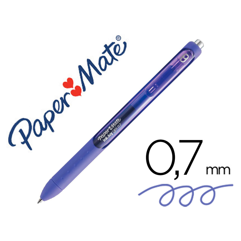Boligrafo paper mate inkjoy retractil gel pen trazo 0,7 mm morado