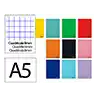 Cuaderno espiral liderpapel a5 smart tapa blanda 80h 75gr cuadro 8mm con margen colores surtidos