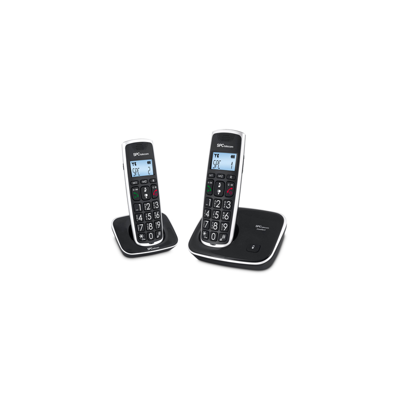 Telefono inalambrico spc duo telecom 7609-n color negro identificador de llamadas agenda pantalla
