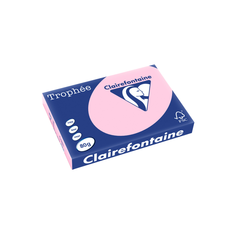 Papel color trophee a3 80gr rosa pastel paquete de 500 hojas