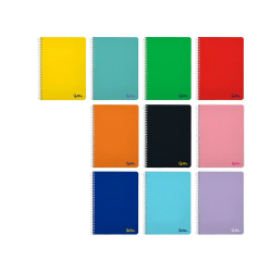 Cuaderno espiral liderpapel a5 smart tapa blanda 80h 75gr rayado montessori 5mm colores surtidos