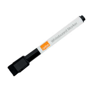 Rotulador nobo mini con borrador para pizarra blanca punta redonda 2 mm color negro pack de 6 unidades