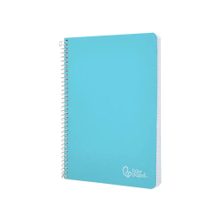 Cuaderno espiral liderpapel a5 witty tapa dura 80h 90gr cuadro 4mm con margen color azul
