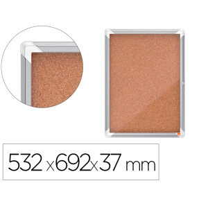 Vitrina de anuncios nobo premium plus corcho 4 x din a4 532x692x37 mm