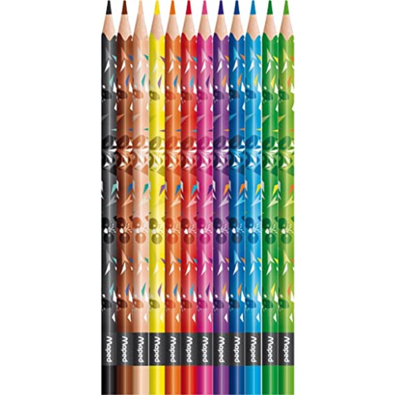 Lapices de colores maped mini cute triangular mina 2,9 mm caja de 12 unidades colores surtidos