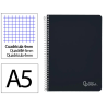 Cuaderno espiral liderpapel a5 witty tapa dura 80h 90gr cuadro 4mm con margen color negro