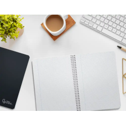 Cuaderno espiral liderpapel a5 witty tapa dura 80h 90gr cuadro 4mm con margen color negro