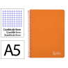 Cuaderno espiral liderpapel a5 witty tapa dura 80h 90gr cuadro 4mm con margen color naranja