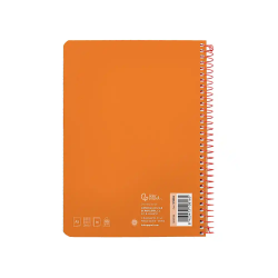 Cuaderno espiral liderpapel a5 witty tapa dura 80h 90gr cuadro 4mm con margen color naranja
