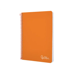 Cuaderno espiral liderpapel a5 witty tapa dura 80h 90gr cuadro 4mm con margen color naranja