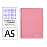 Cuaderno espiral liderpapel a5 witty tapa dura 80h 90gr cuadro 4mm con margen color rosa